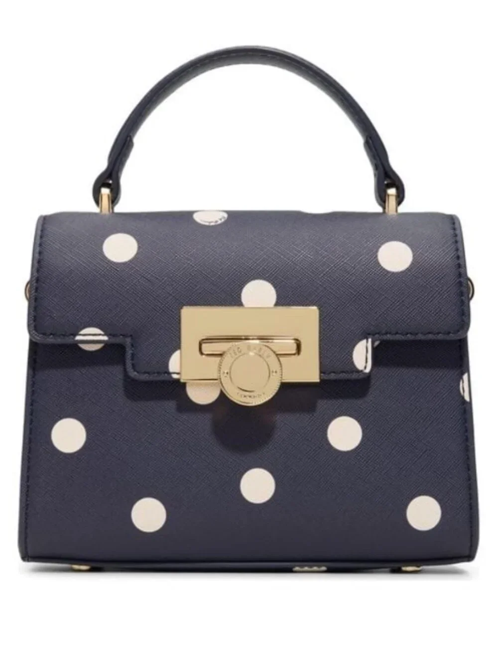 NWT Ted Baker Lili Top Handle Satchel Navy White Polka Dot Crossbody Bag